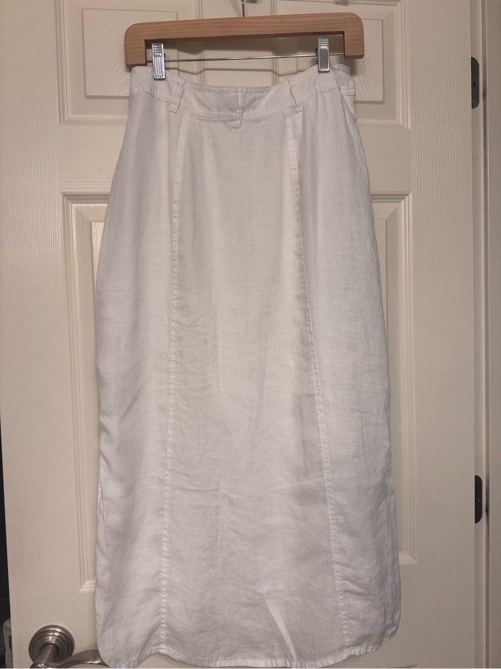 Talbots Petite White Linen-Textured skirt